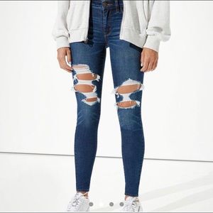 American Eagle ultra High rise ripped jeggings